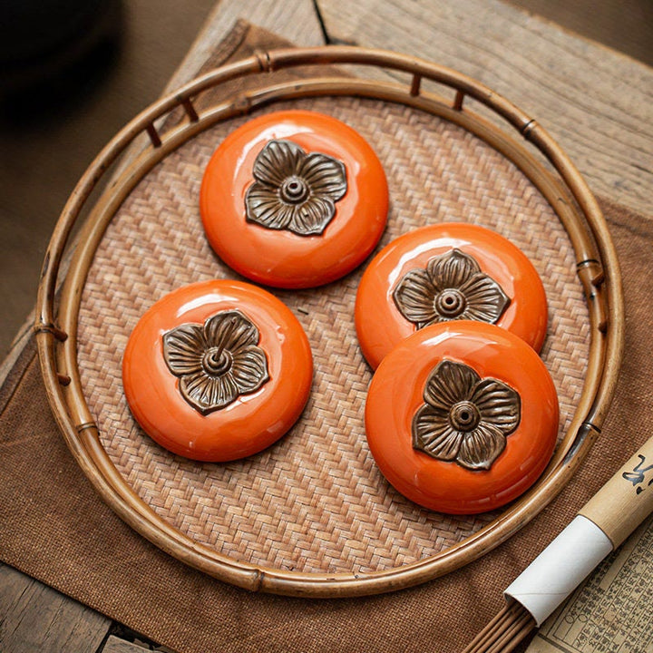 Persimmon Ceramic Meditation Healing Incense Burner Incense Holders