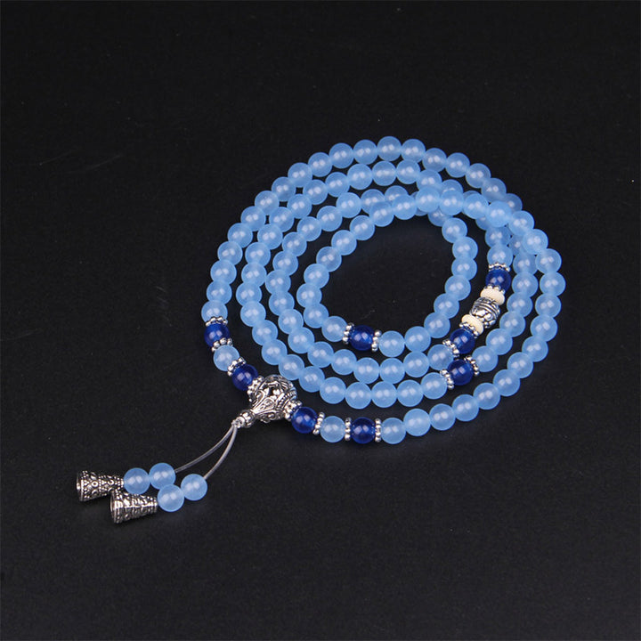 108 Beads Blue Crystal Healing Bracelet Mala