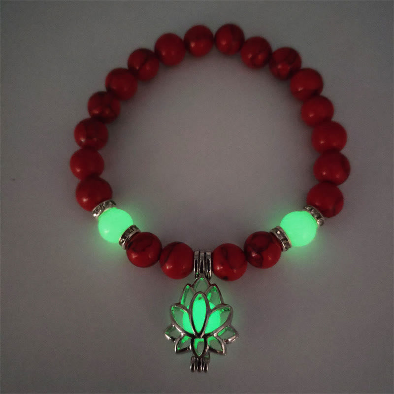 FREE Today: Positive Thinking Tibetan Turquoise Glowstone Luminous Bead Lotus Protection Bracelet