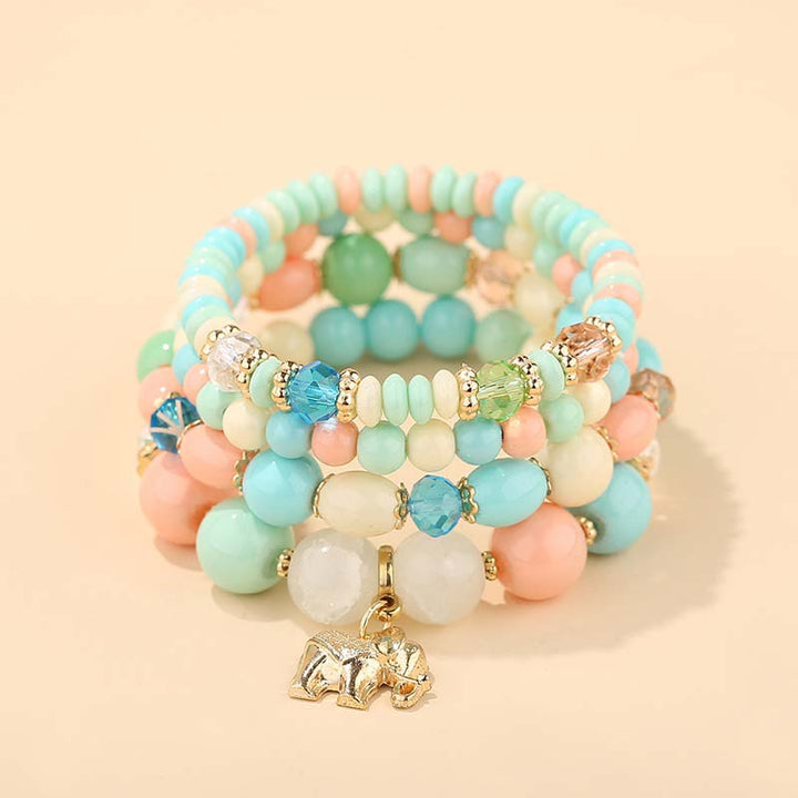 Elephant Crystal Luck Healing Charm Bracelet