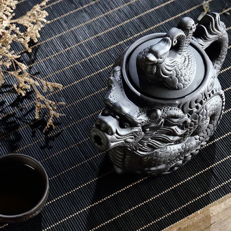 Vintage Dragon Phoenix Ceramic Teapot