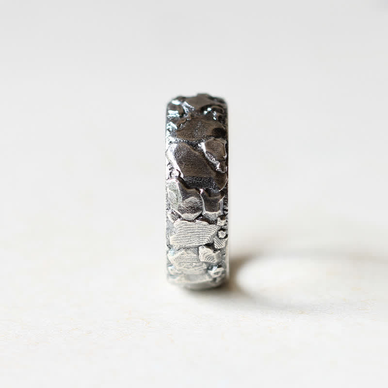 Rock Pattern Luck Blessing Copper Ring