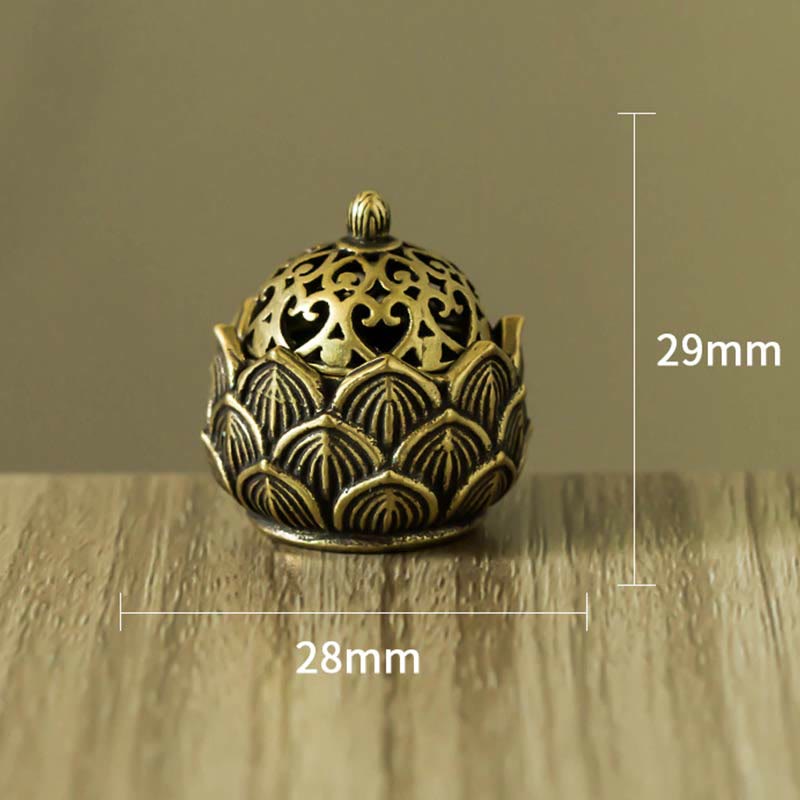 Tibetan Mini Lotus Pattern Meditation Copper Incense Burner