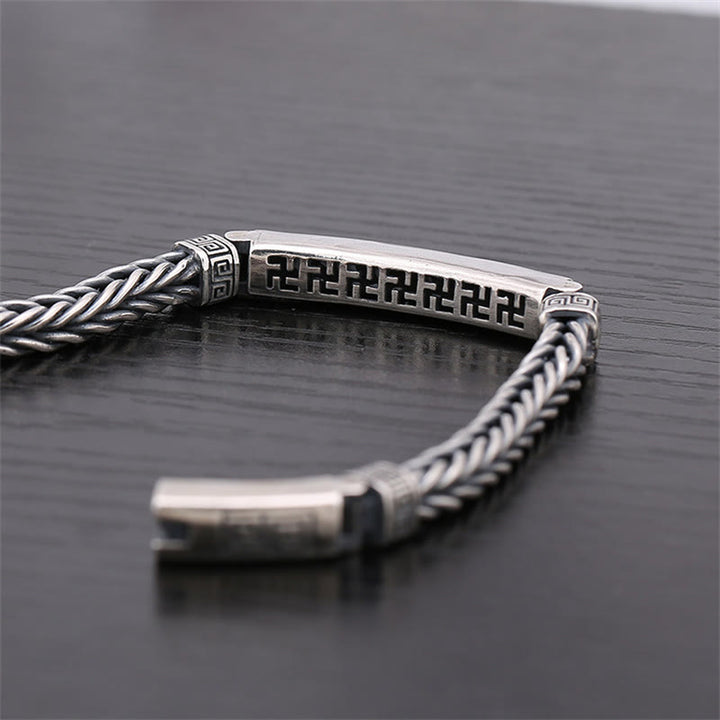 Swastika Pattern Engraved Luck Bracelet