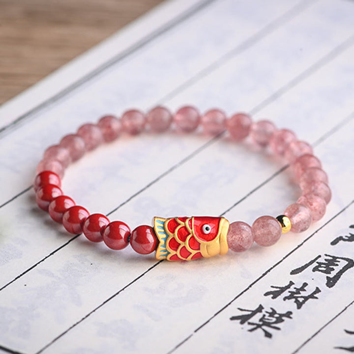 FREE Today: The Wealth and Prosperity Koi Fish Quartz Cinnabar Lucky Healing Bracelet