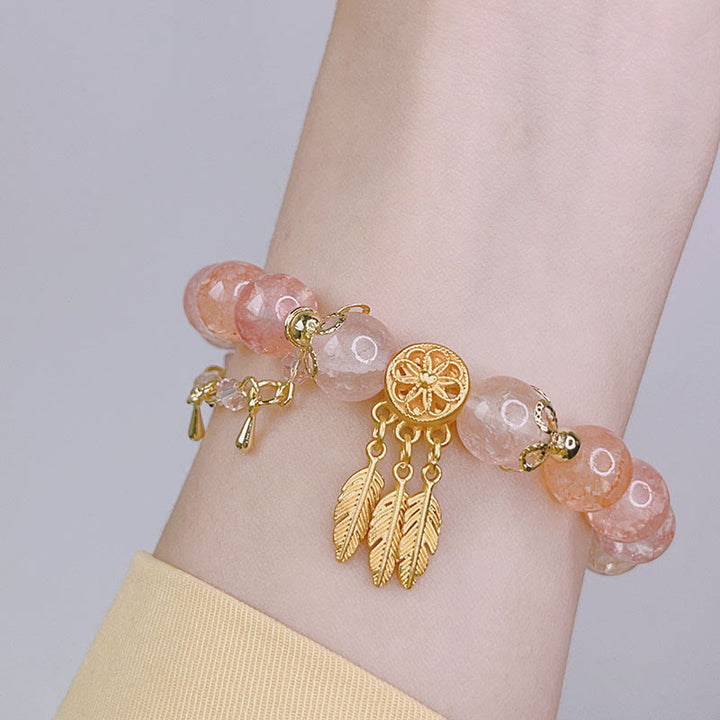 Buddha Stones Glass Bead Dream Catcher Protection Charm Bracelet