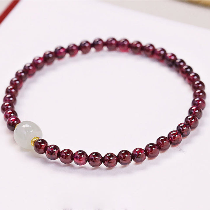 Buddha Stones Natural Garnet Jade Bead Purification Bracelet