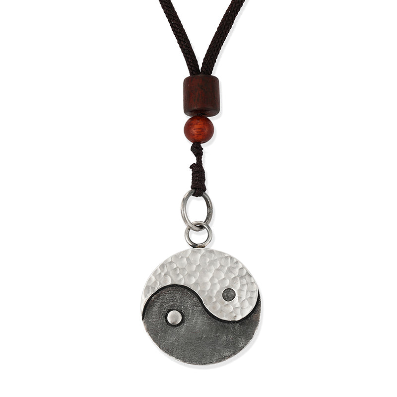 990 Sterling Silver Yin Yang Balance Harmony Necklace Pendant