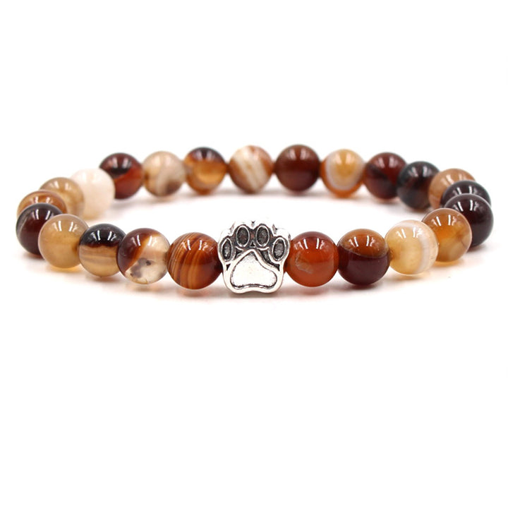 Indian Agate Green Agate Dog Paw Positive Calm Bracelet