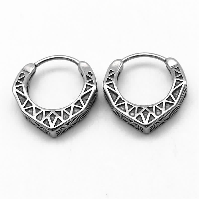 Viking Hoop Titanium Steel Balance Earrings