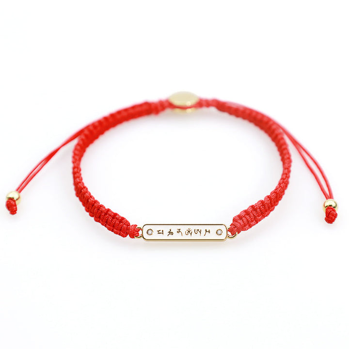 Tibetan Handmade Om Mani Padme Hum Peace Red String Bracelet (Extra 30% Off | USE CODE: FS30)