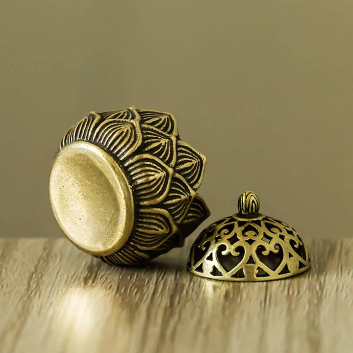 Tibetan Mini Lotus Pattern Meditation Copper Incense Burner