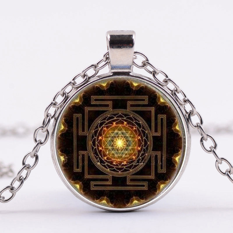 Sacred Sri Yantra Time Gemstone Necklace