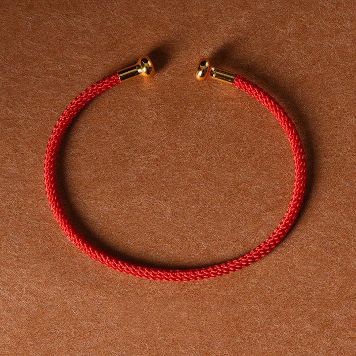 Buddha Stones Simple Design Handmade Luck Braid String Cuff Bracelet