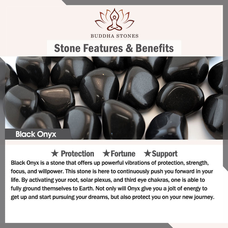 Buddha Stones Natural Black Onyx Fortune Bracelet