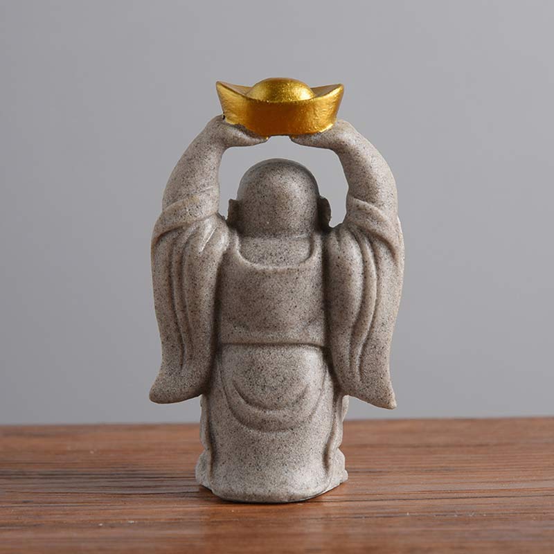 Buddha Stones Laughing Buddha Resin Statue Blessing Home Decoration