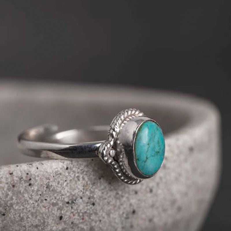 925 Sterling Silver Turquoise Wisdom Love Ring