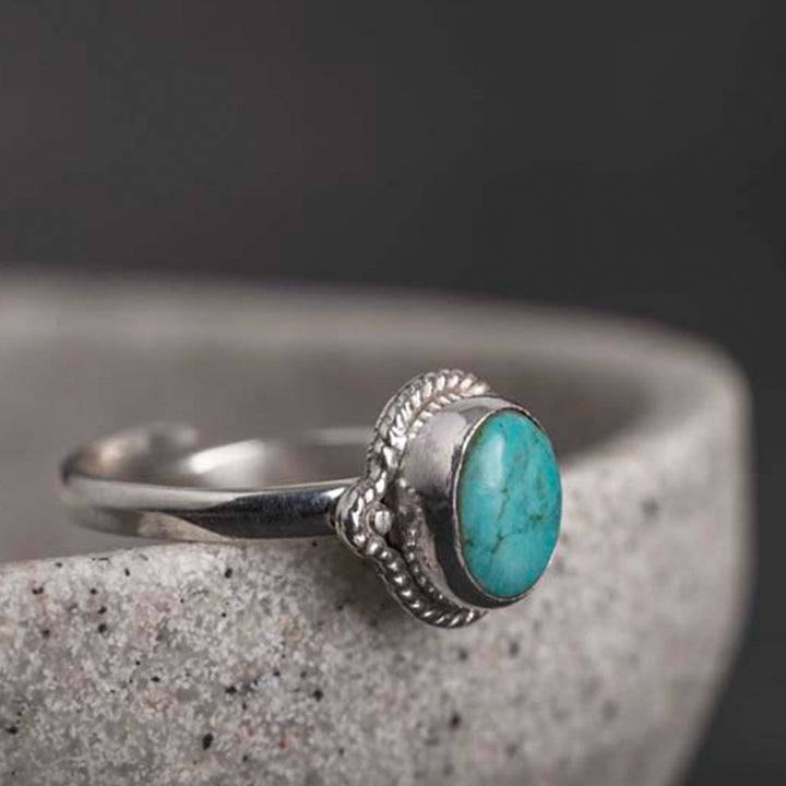 925 Sterling Silver Turquoise Wisdom Love Ring