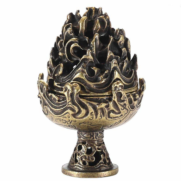 Tibetan Mini Mountain Pattern Meditation Copper Alloy Incense Burner