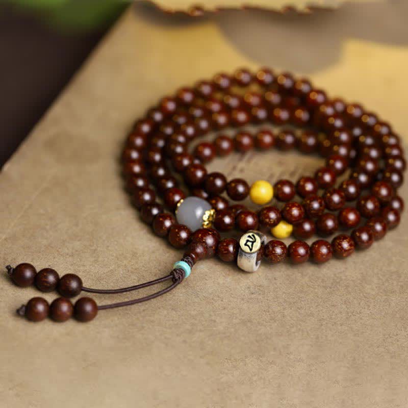 925 Sterling Silver Indian Small Leaf Red Sandalwood Hetian Gray Jade Amber Gold Star Bracelet