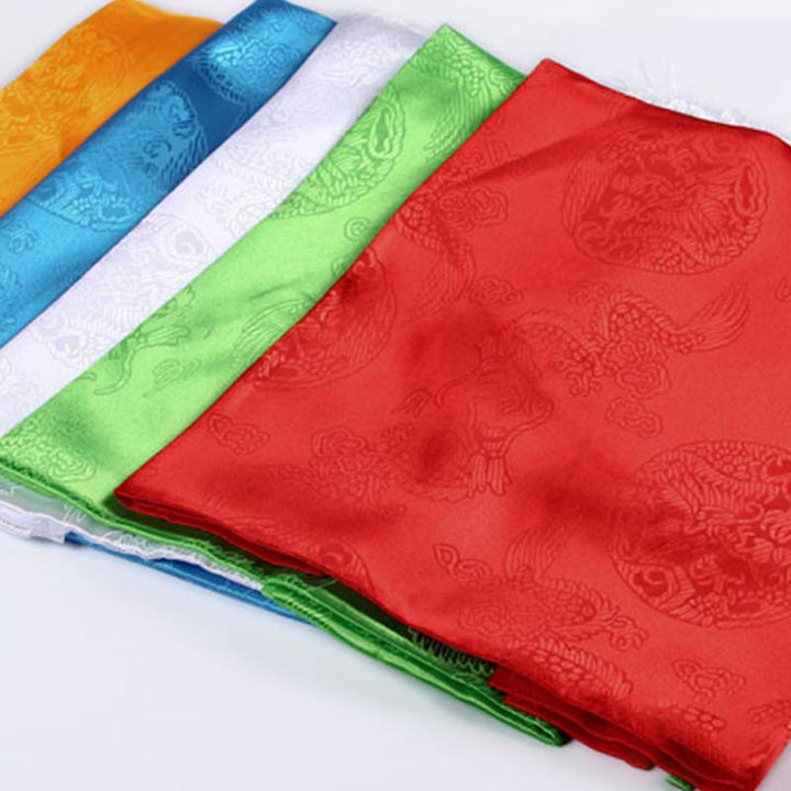Tibetan Lucky Blessing 5 Colors Dragon Phoenix Pattern Khata Decoration (Extra 30% Off | USE CODE: FS30)