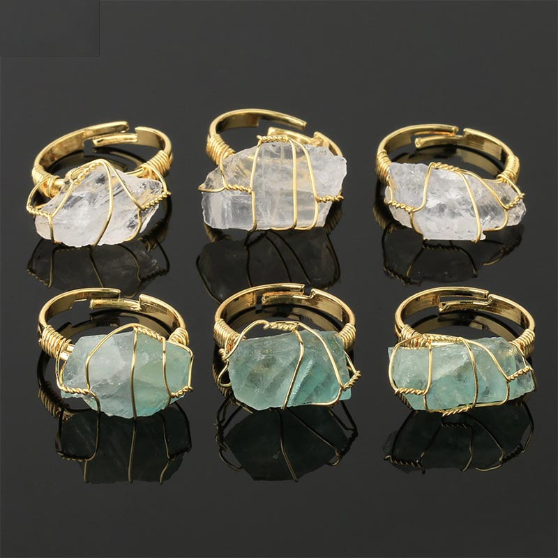 Natural Crystal Gemstone Amethyst Adjustable Ring (Extra 30% Off | USE CODE: FS30)