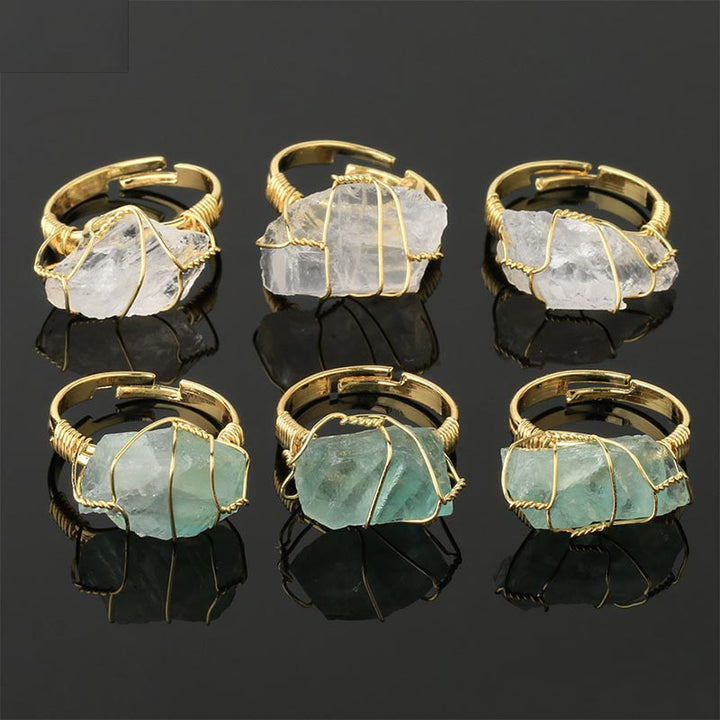 Natural Crystal Gemstone Amethyst Adjustable Ring (Extra 30% Off | USE CODE: FS30)