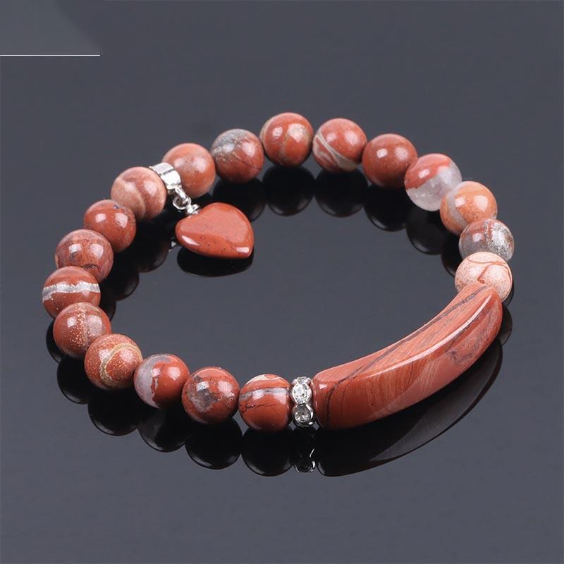 Buddha Stones Natural Quartz Love Heart Healing Beads Bracelet