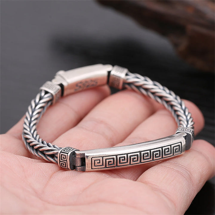 Swastika Pattern Engraved Luck Bracelet