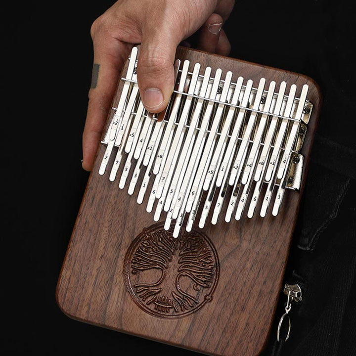 Kalimba 34 Keys Thumb Piano Tree of Life Design Portable Finger Marimba Piano