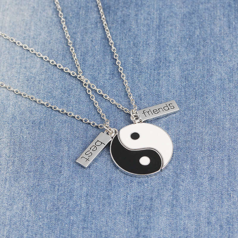 2Pcs Yin Yang Best Friends Balance Necklace Pendant (Extra 35% Off | USE CODE: FS35)