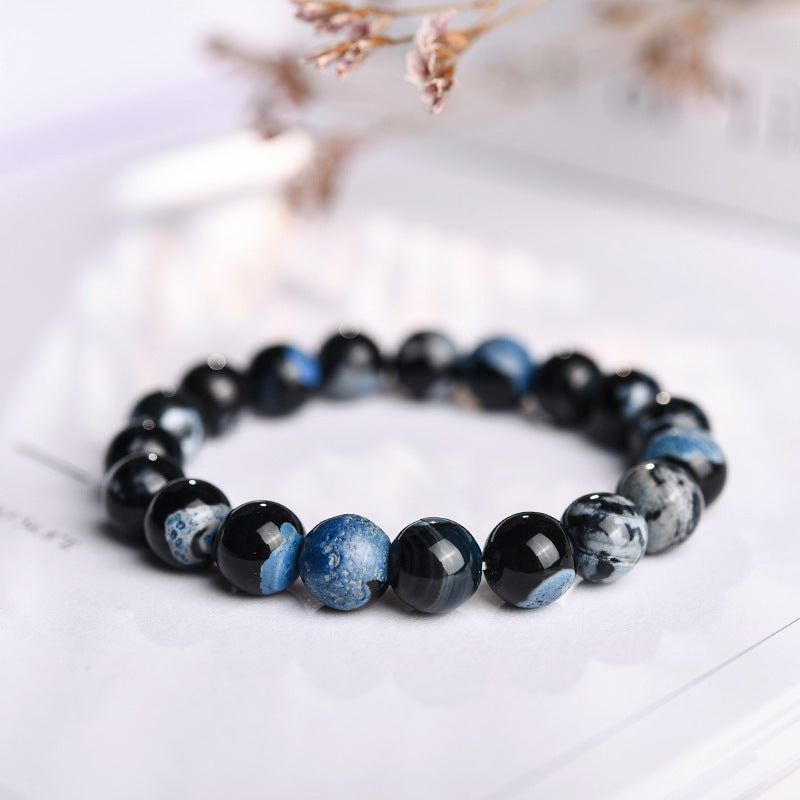 Buddha Stones Various Agate Black Onyx Protection Bracelet