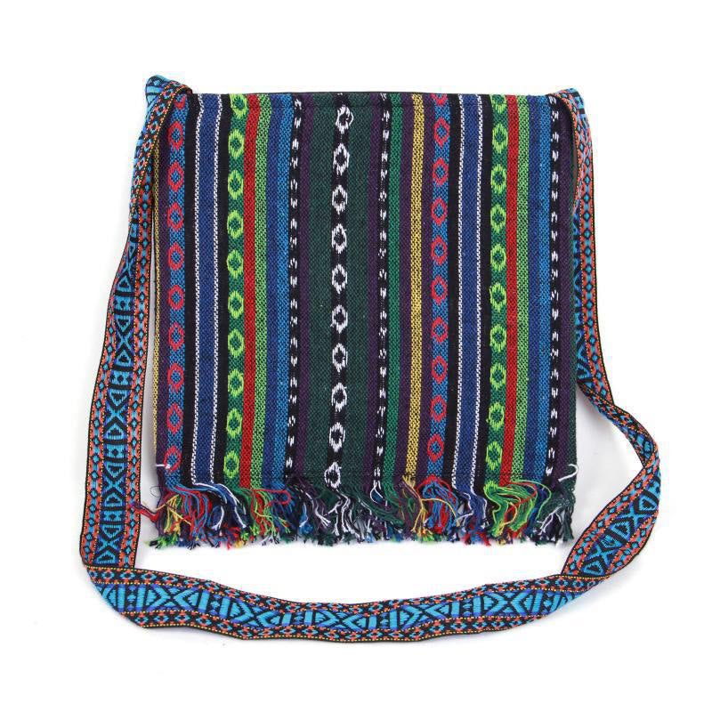 Tibetan Handmade Embroidered Camellia Canvas Shoulder Bag Crossbody Bag