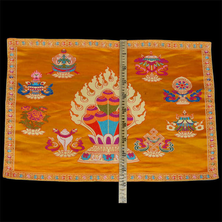 Prayer Altar Mat Healing Meditation 8 Auspicious Symbols Mat