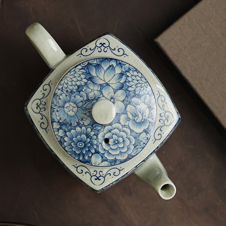 Buddha Stones Blue and White Porcelain Chinese Gongfu Tea Ceramic Kung Fu Teapot Cup Tea Filter Canister