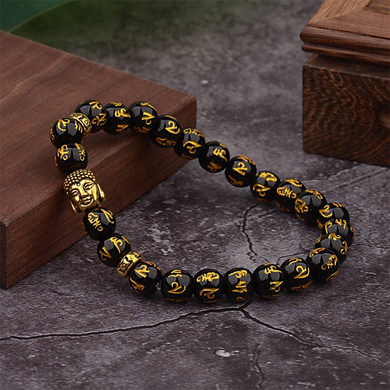 Buddha Stones Tibetan Buddha Mantra Amulet Bracelet