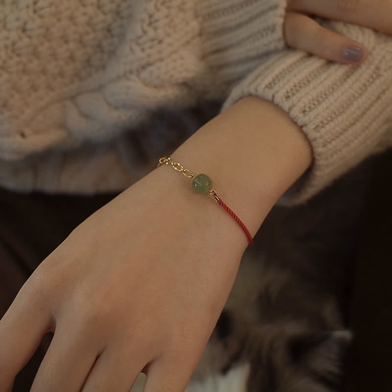 Buddha Stones Beaded Jade Luck String Chain Bracelet