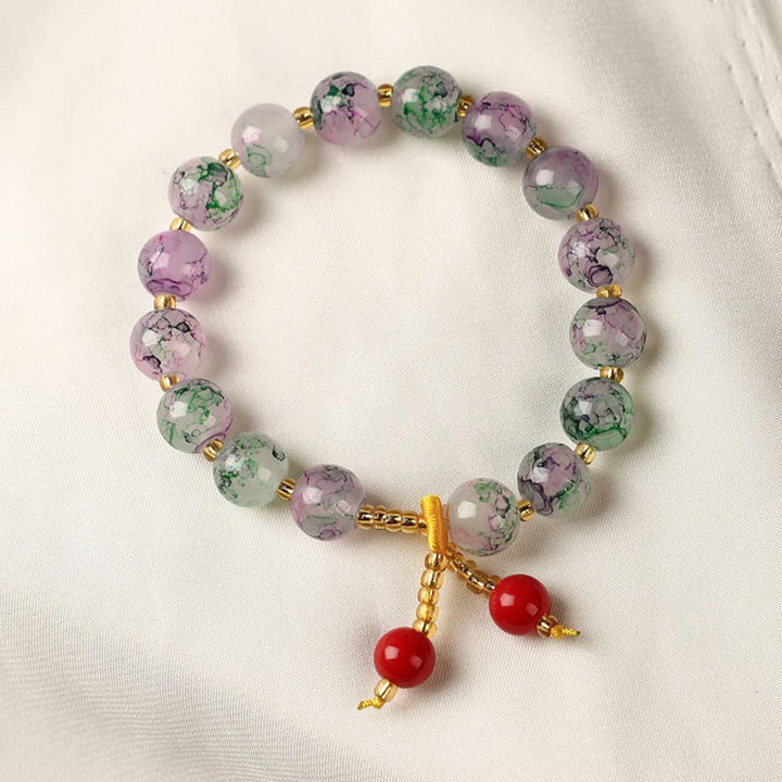 Buddha Stones Liuli Glass Bead Blessing Harmony Bracelet