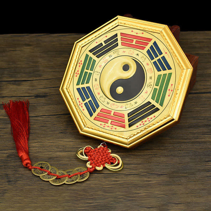 Feng Shui Bagua Map Five Emperor Coins Gourd Balance Energy Map