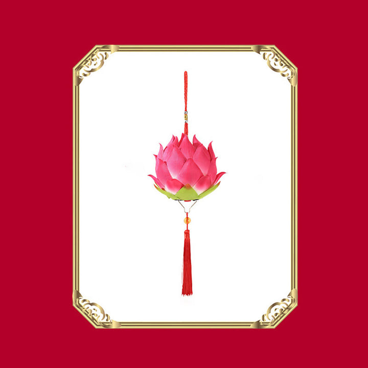 DIY Lotus Flower Dragon Lantern Tassel Lamp Decoration