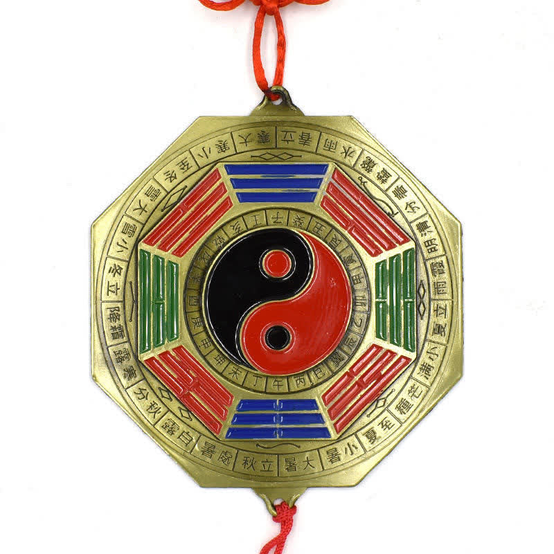 Feng Shui Bagua Map Five-Emperor Coins Chinese Knotting Harmony Energy Map