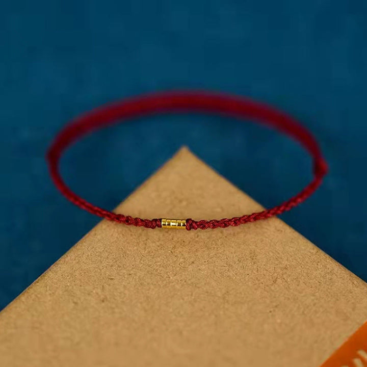 FREE Today: Keep Positive Golden Bead Braided String Lucky Bracelet Anklet