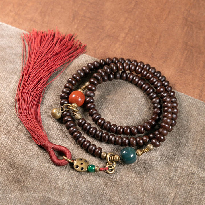 Buddha Stones 108 Mala Beads Natural Tibet Purple Bodhi Seed Auspiciousness Bracelet