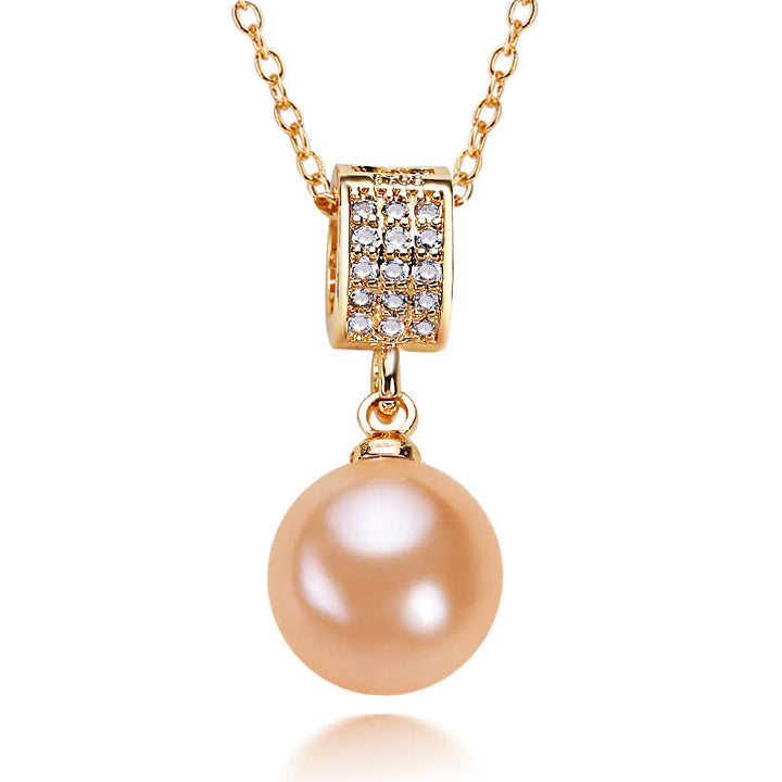 Pearl Zircon Bead Peace Happiness Necklace Pendant