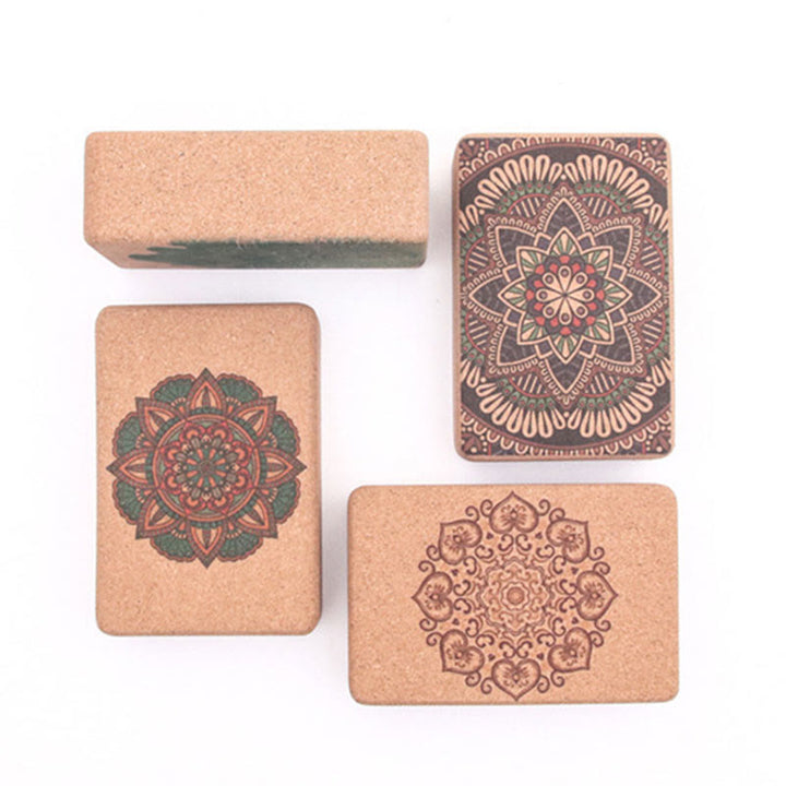 Buddha Stones Tibetan Mandala Mindful Yoga Cork Block