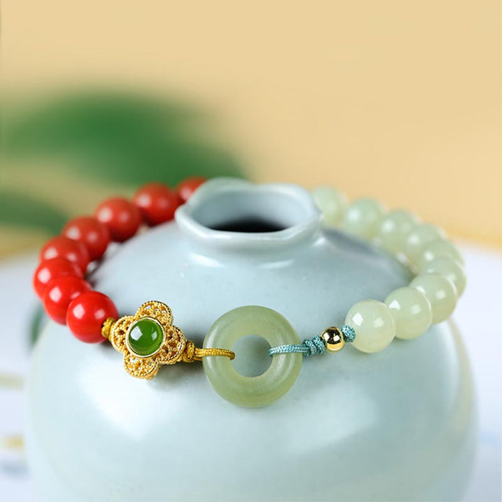 Natural Cinnabar Jade Blessing Bracelet