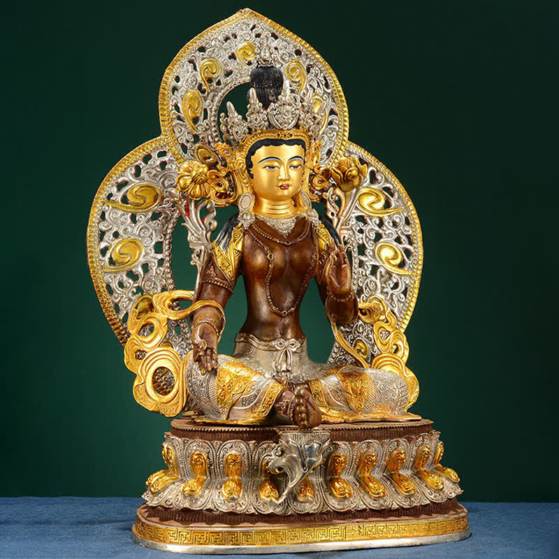 Bodhisattva Green Tara Hope Copper Statue Decoration