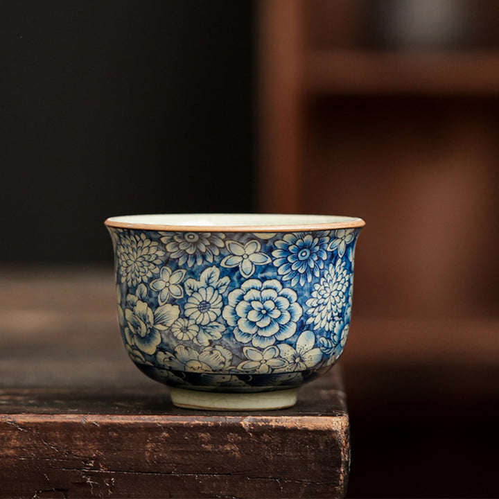 Buddha Stones Blue and White Porcelain Chinese Gongfu Tea Ceramic Kung Fu Teapot Cup Tea Filter Canister