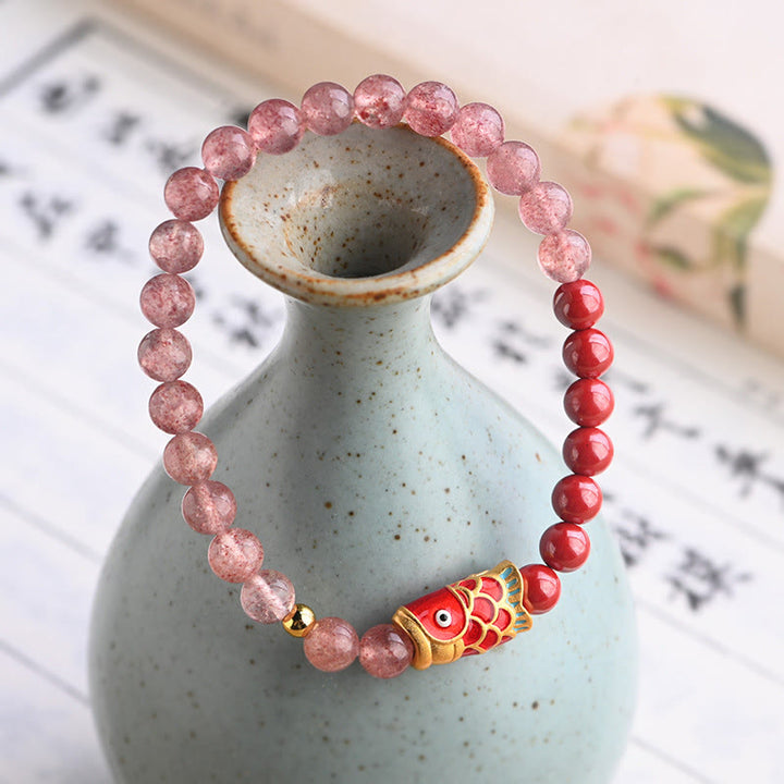 FREE Today: The Wealth and Prosperity Koi Fish Quartz Cinnabar Lucky Healing Bracelet