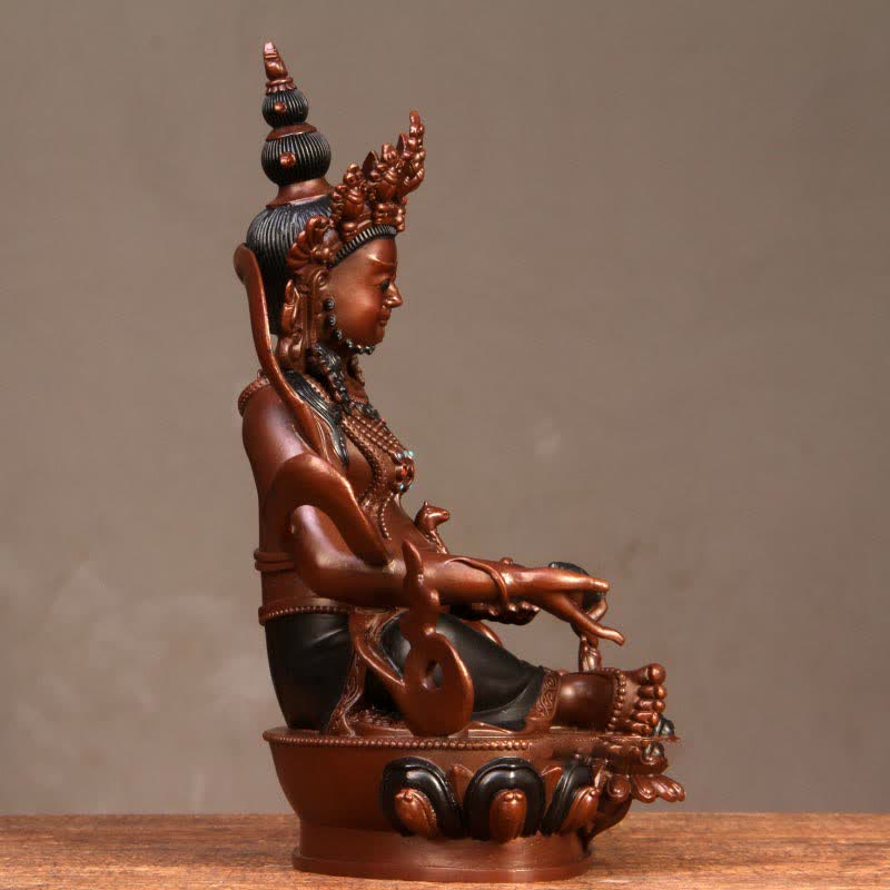 Yellow Jambhala Bodhisattva Figurine Compassion Copper Statue Home Office Decoration